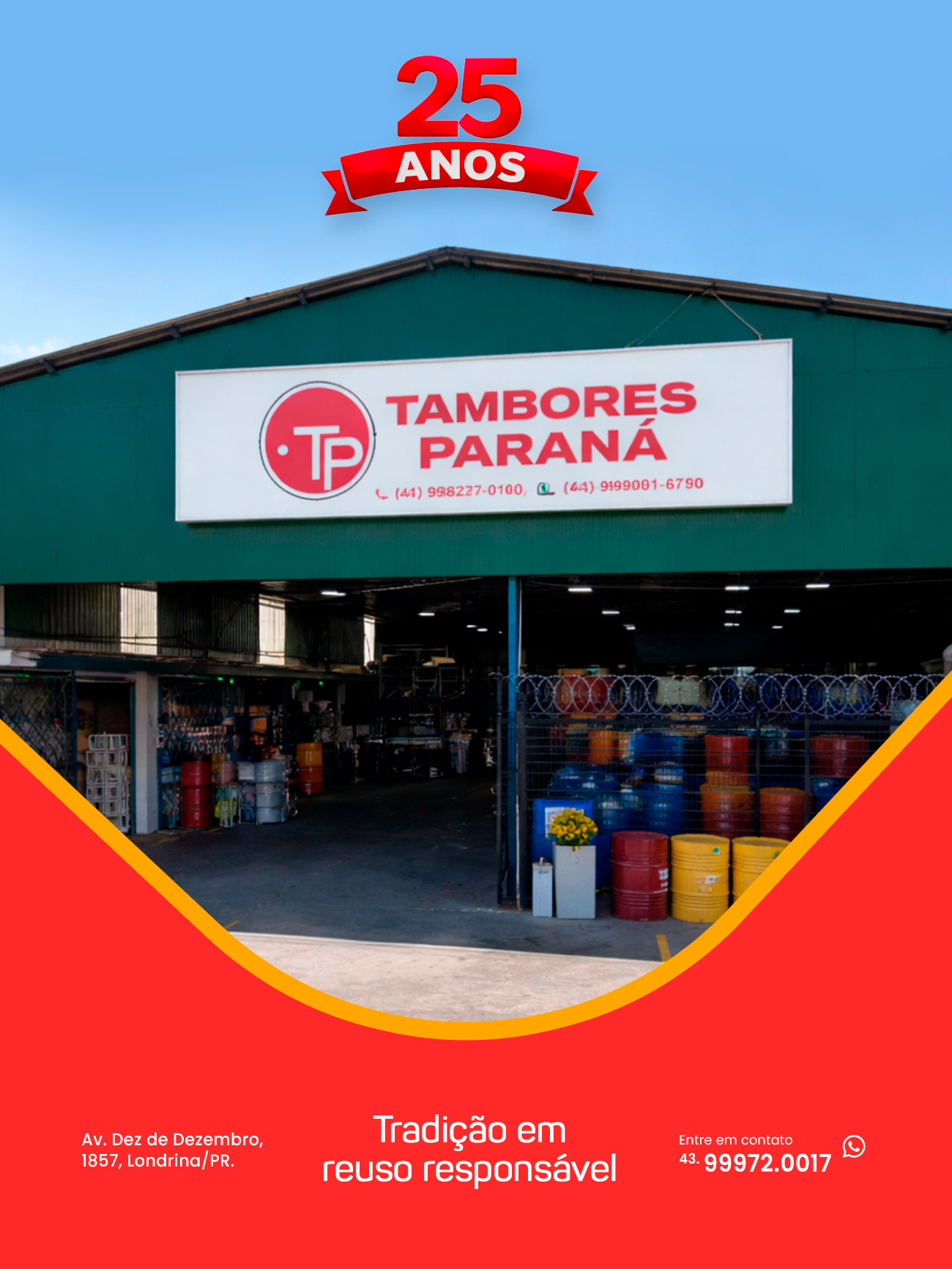Estrutura e estoque da Tambores Paraná